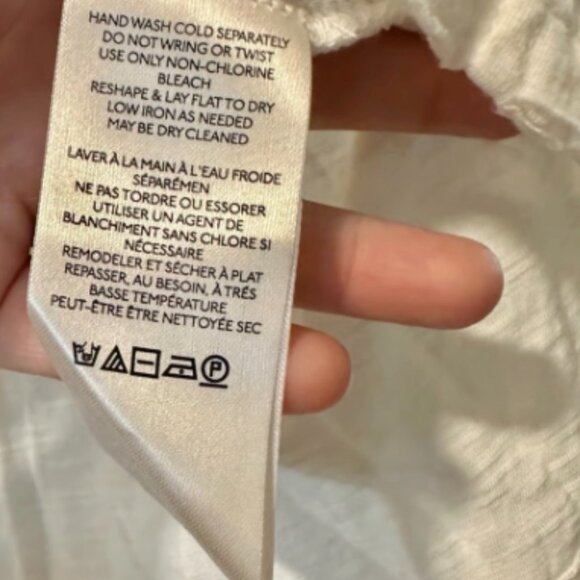 Free People Billie Jean Twofer Top Long Sleeve Tee Lace Sleeves Cream Ivory SM - Picture 7 of 13